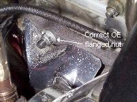 View of the correct OE flanged nut
