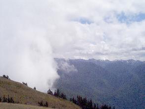 Click to see another cloud flowing down the ridge - Large