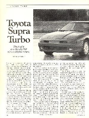 Click to see left page of Car & Driver's glowing review of the 1989 Turbo Supra - Large